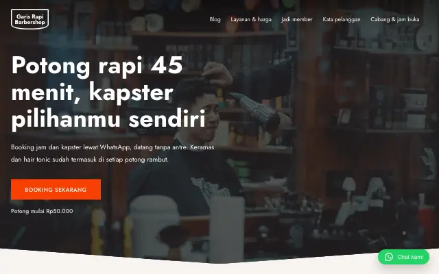 Tampilan tema Gunting