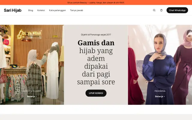 Tampilan tema Intan