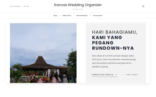 Tampilan tema Kanvas