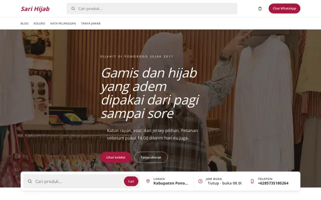 Tampilan tema Kembang