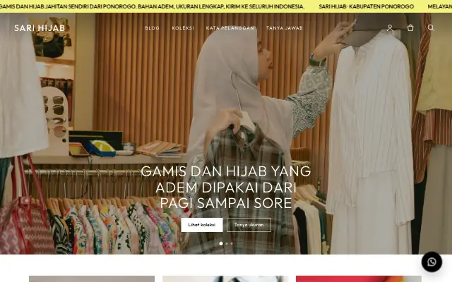 Tampilan tema Kemeja