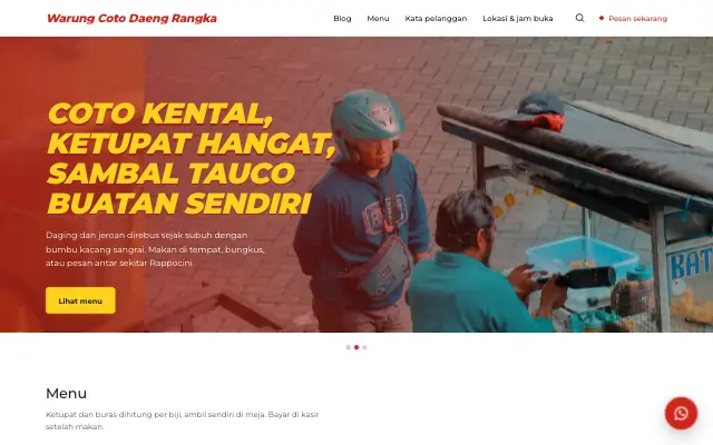 Tampilan tema Kepul