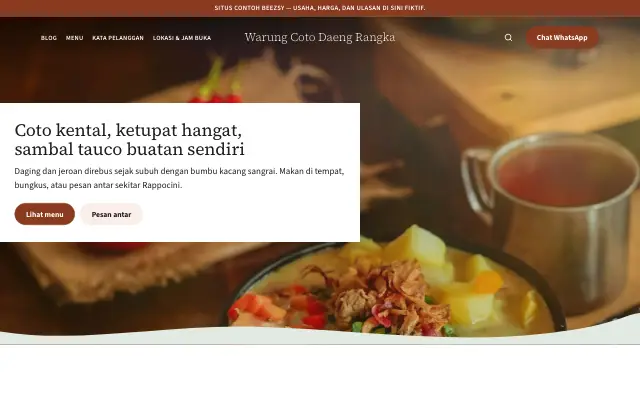 Tampilan tema Kocok