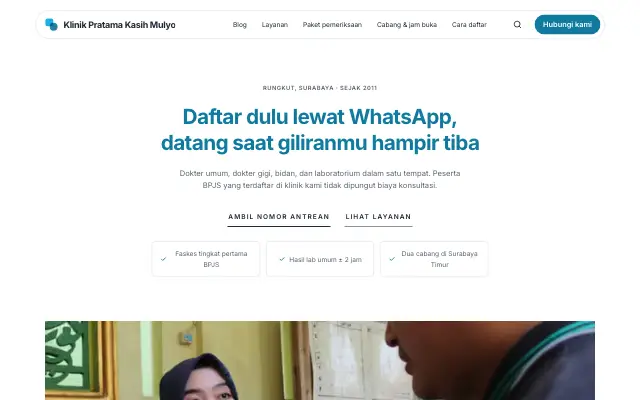 Tampilan tema Lega