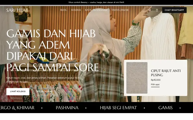 Tampilan tema Lenggok