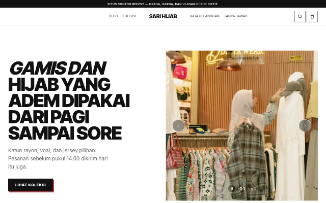 Tampilan tema Lugas