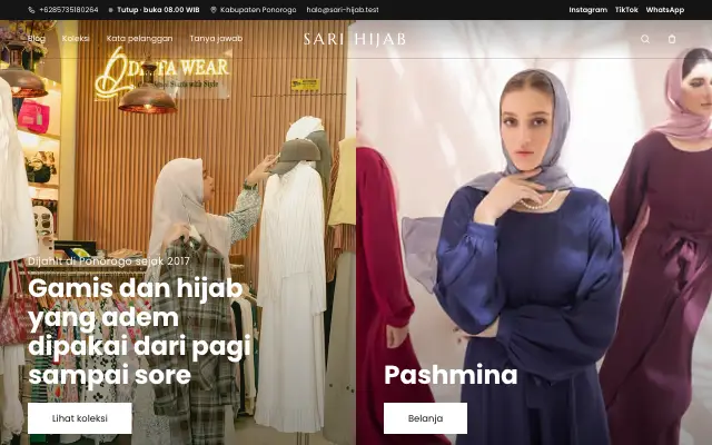 Tampilan tema Marmer