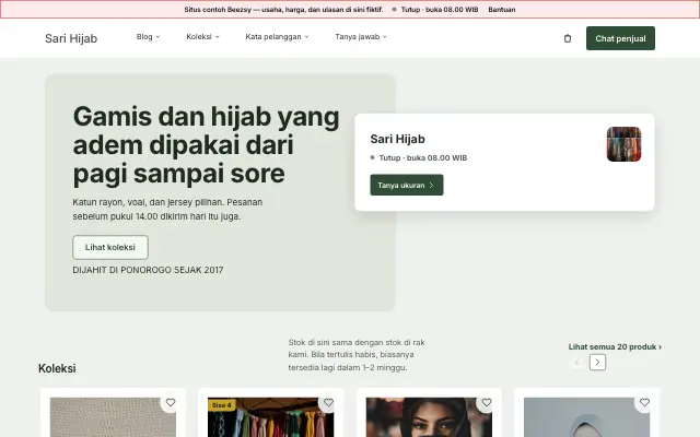 Tampilan tema Mebel