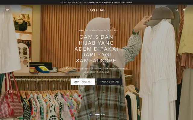 Tampilan tema Megah