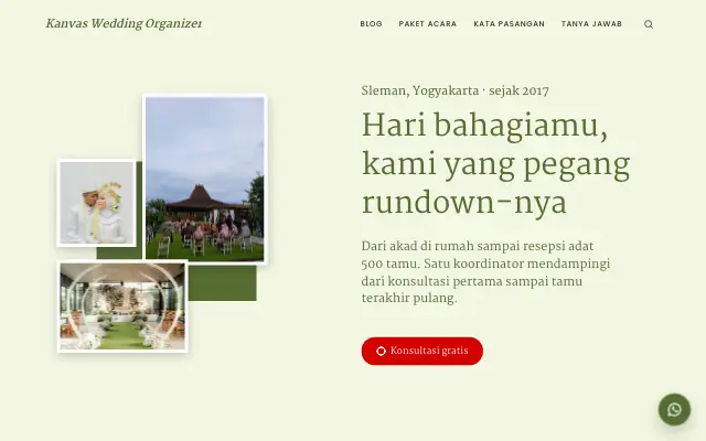 Tampilan tema Melati