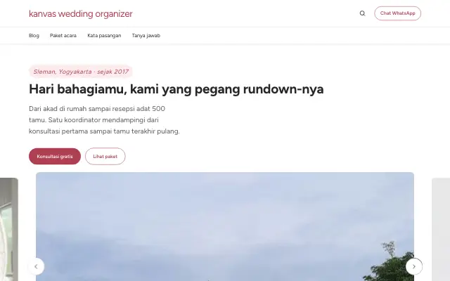Tampilan tema Merona