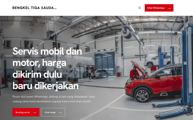 Tampilan tema Montir