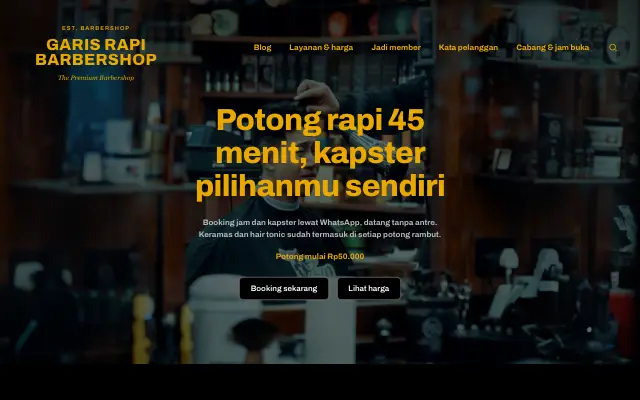 Tampilan tema Necis