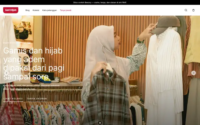 Tampilan tema Nila