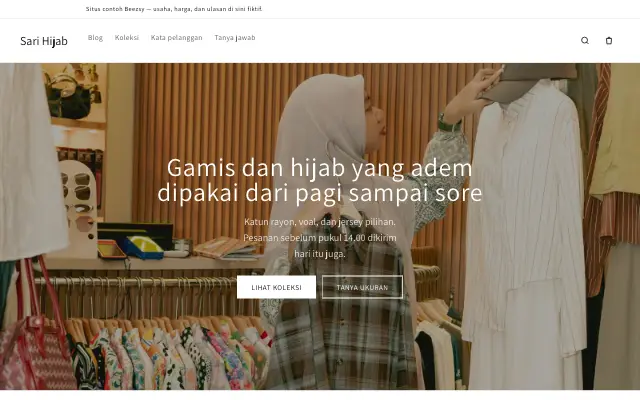 Tampilan tema Polos