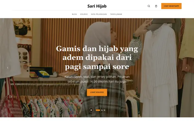 Tampilan tema Pustaka