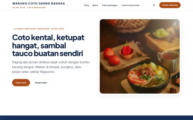Tampilan tema Rantang