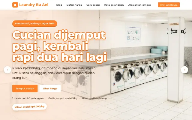 Tampilan tema Resik