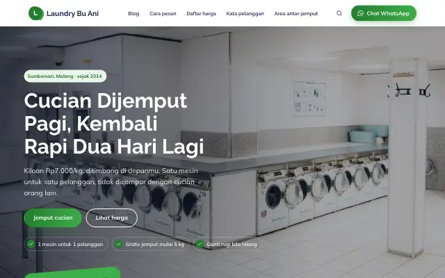 Tampilan tema Segar