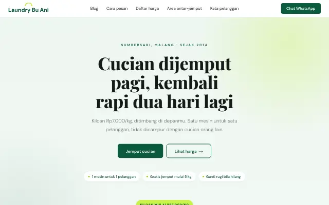 Tampilan tema Sejuk