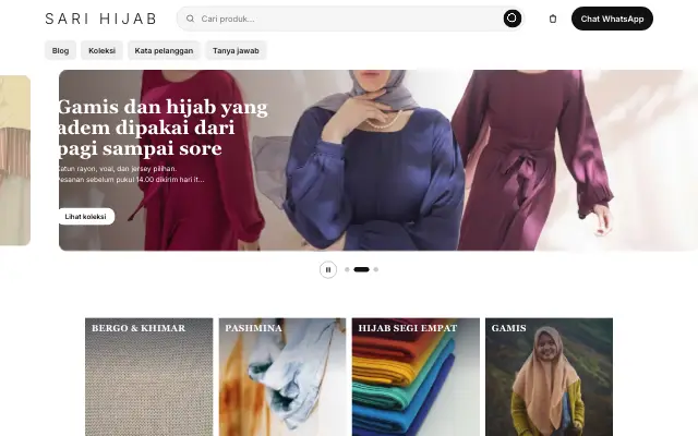 Tampilan tema Semarak
