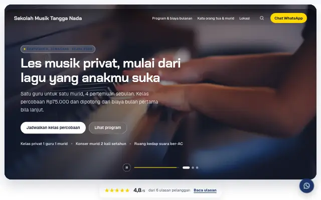 Tampilan tema Setir