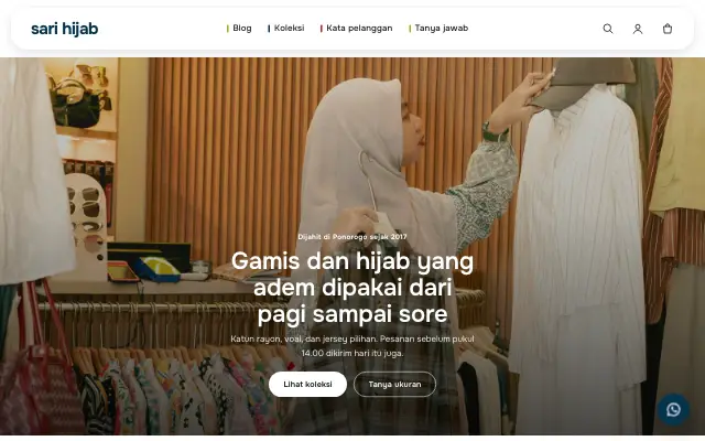 Tampilan tema Tas