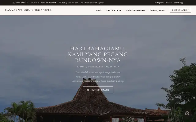 Tampilan tema Tebing