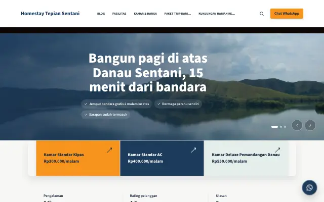 Tampilan tema Vila