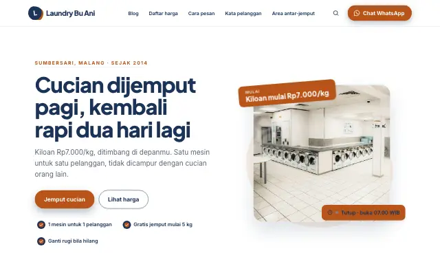 Tampilan tema Wangi