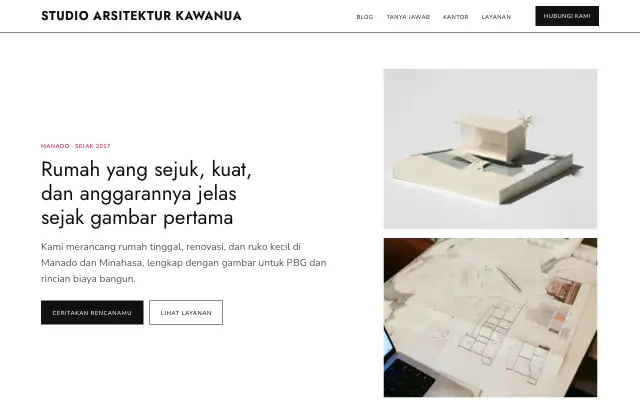 Tampilan tema Warta